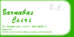 barnabas csiri business card